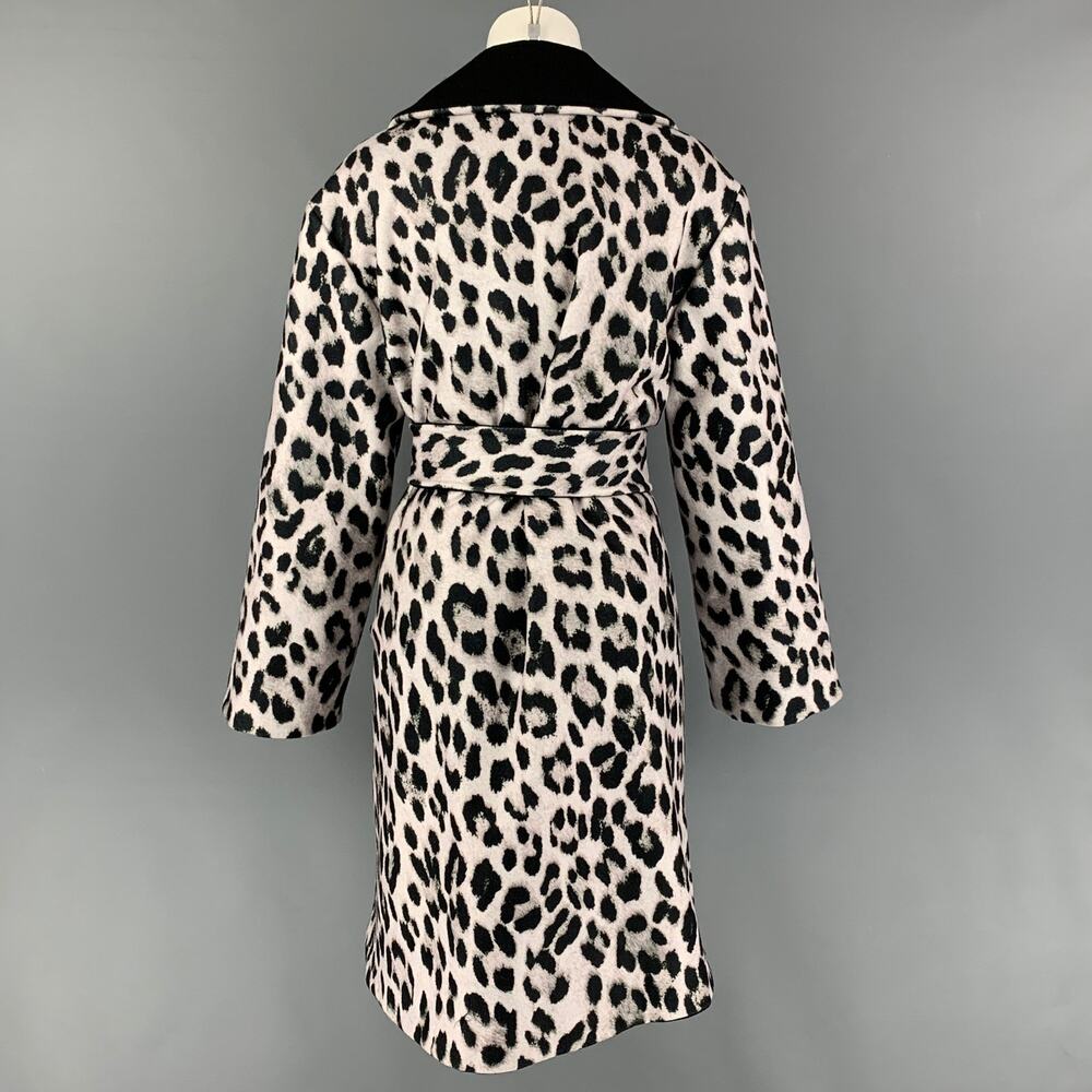 ALICE + OLIVIA Size XS/S Black White Animal Print Polyester Reversible Coat - Picture 3 of 8